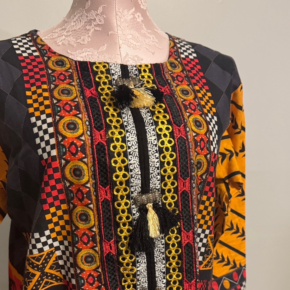 Multicolor Patterned Dress - Picture 4 of 4